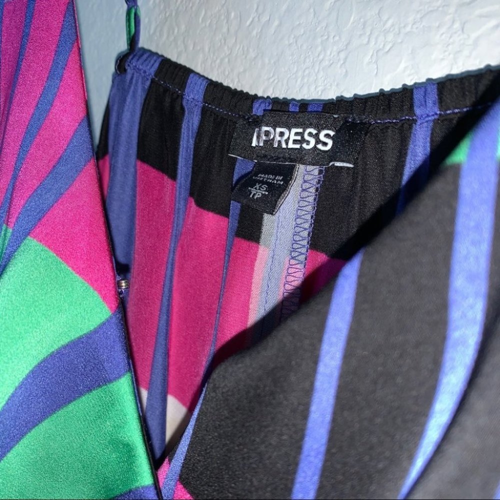 Striped Ruffle Wrap Cami Dress - Picture 5 of 11